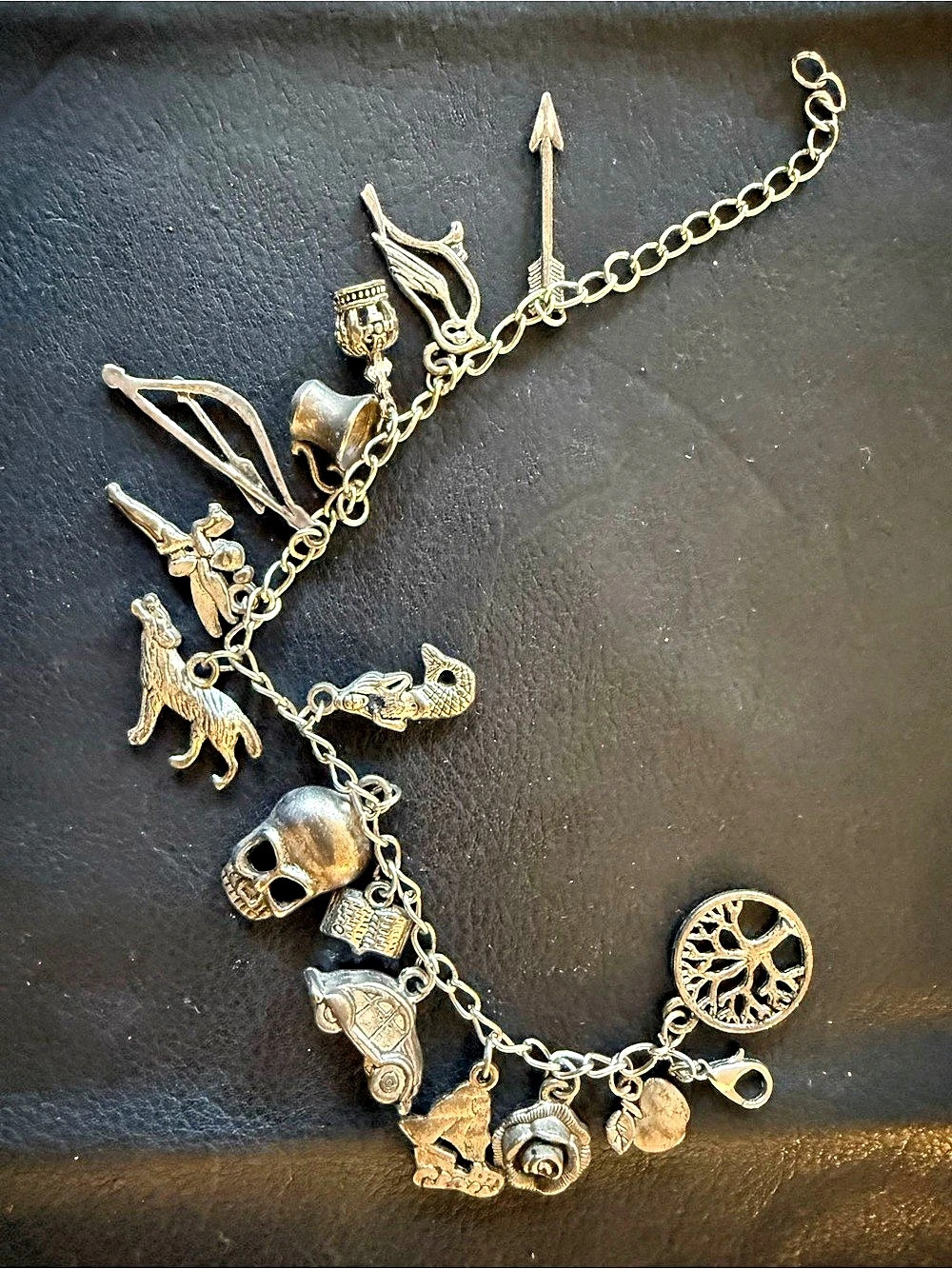 Vintage Charm Bracelet Ready to Wear with 15 Charms